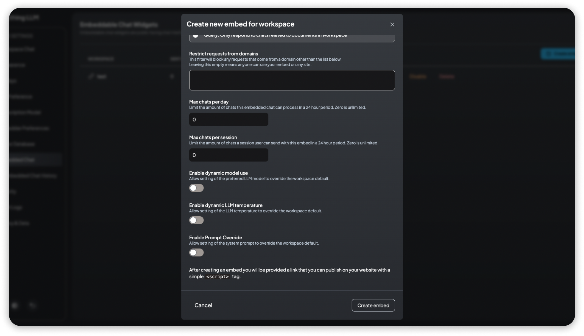 Embedded Chat Options 2